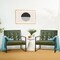 30.5"H Mid-Century Modern Leatherette Button-tufted Accent Arm Chair with Black Metal Frame